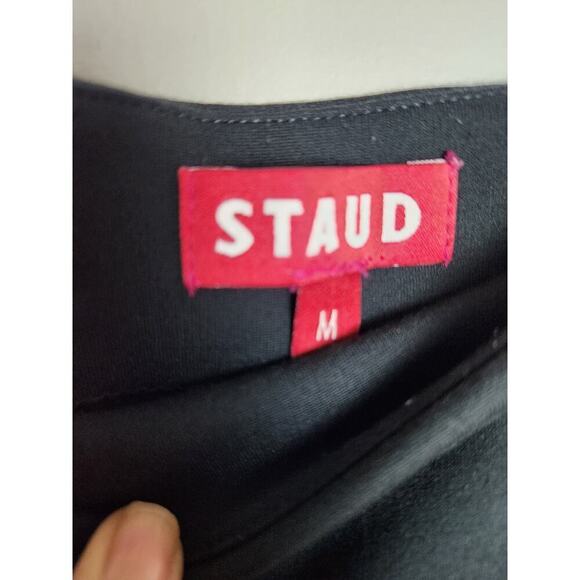 Staud Yang Ponte knit skirt sz M side suits black white Careerwear professional - Picture 6 of 10